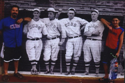 Ty&Dad at Wrigley outside wall